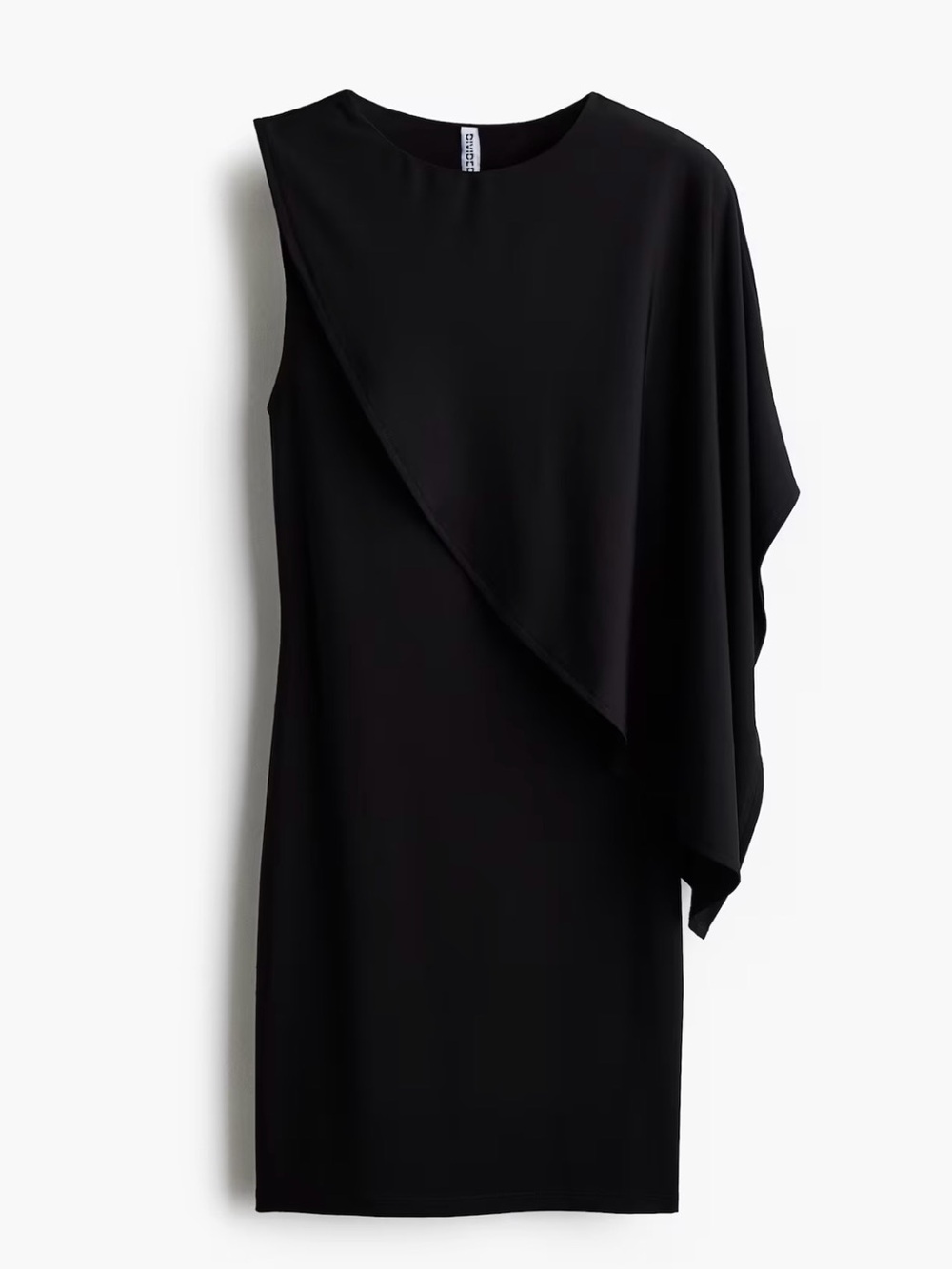 H&M Black One-Shoulder Draped Dress